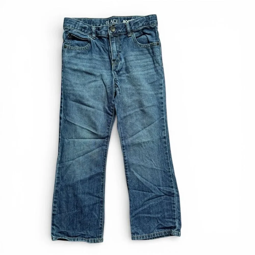 Youth Boys The Childrens Place Stonewash Bootcut Leg Husky Jeans  Sz 7H 7 Husky